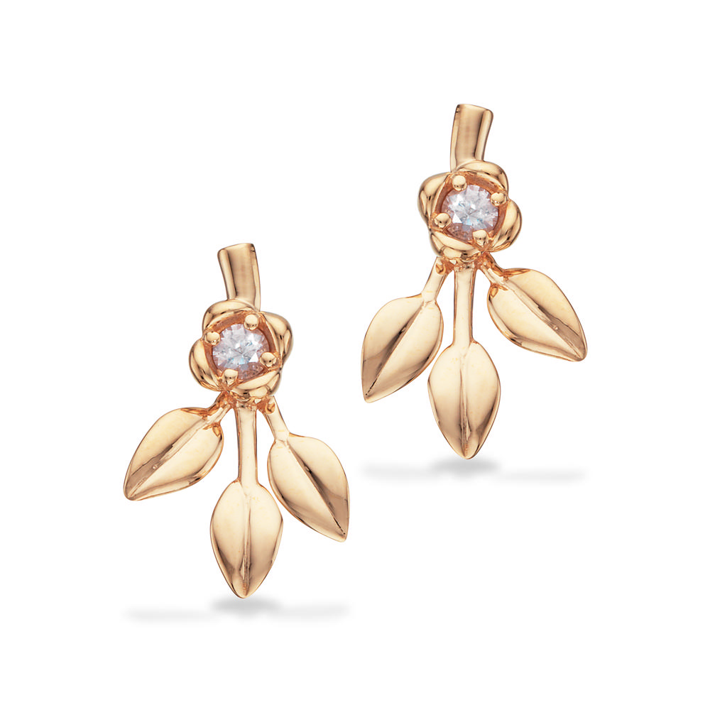 Earsticks white sapphire 585 yell.