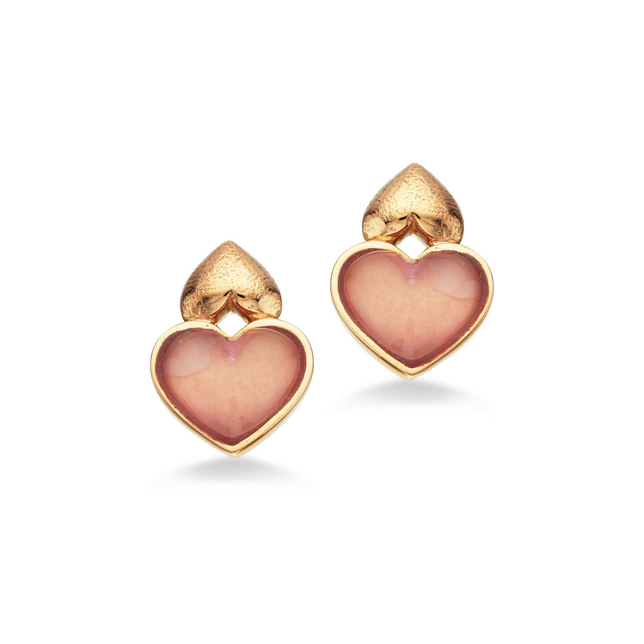 Earsticks rose quartz 585 yell.