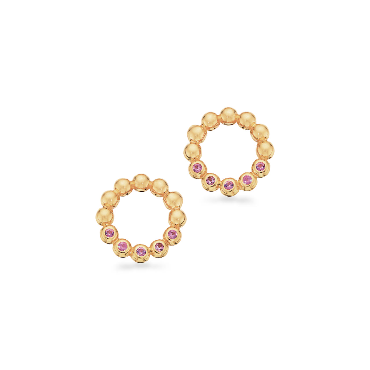 Earsticks pink sapphire 585 yell.