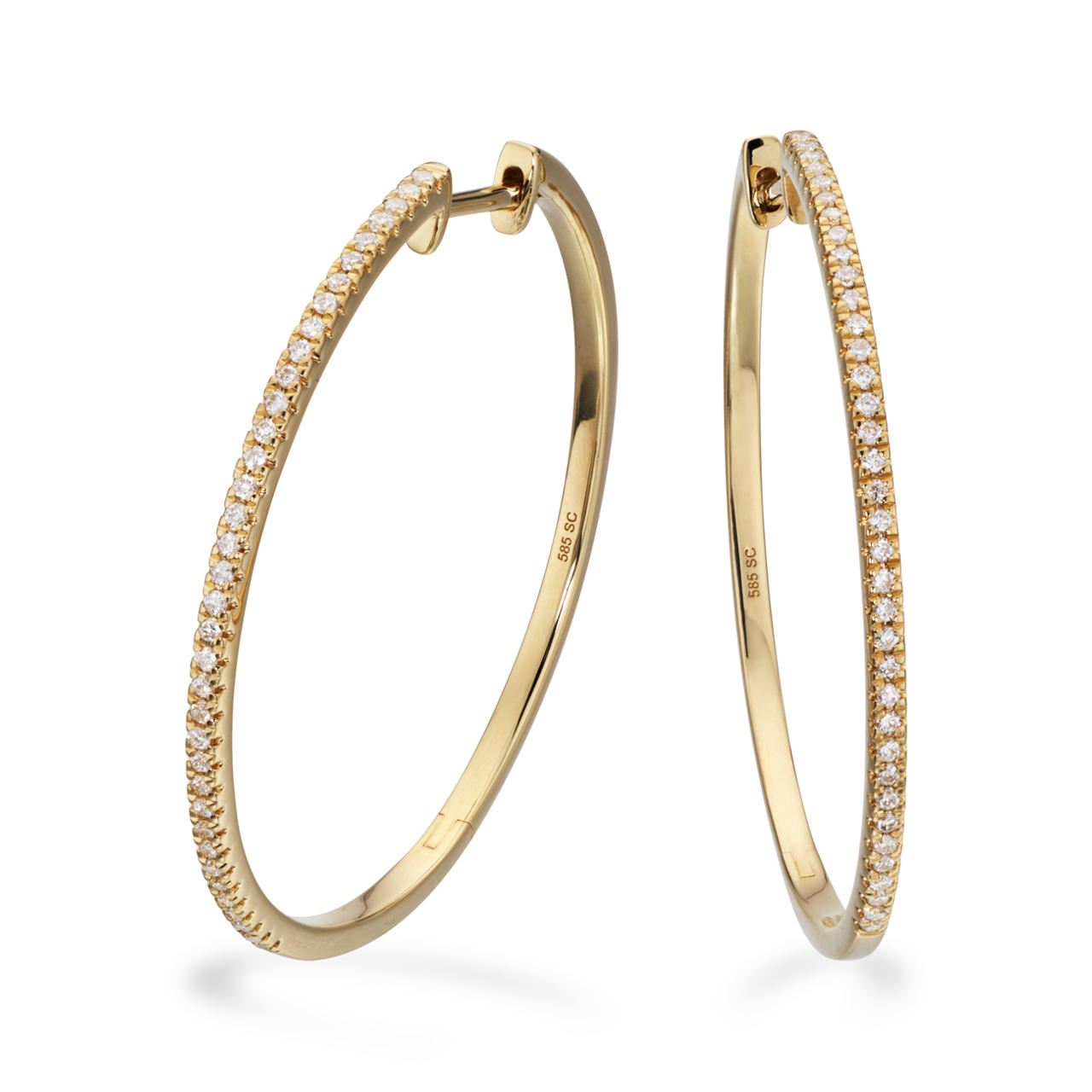 *Dazzling clip-creoler 30 mm 0,27 H-W/SI 14 kt.