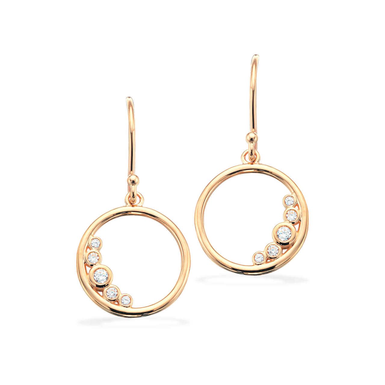 Ørebøjler cirkel cubic zir. 8 kt.