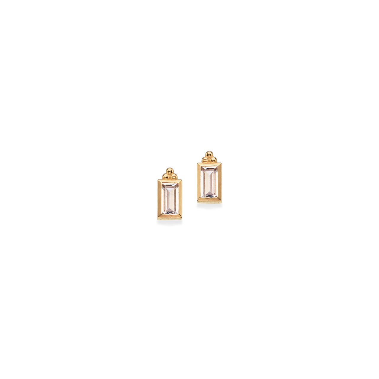 Øreringe baguette cubic zir. 8 kt.