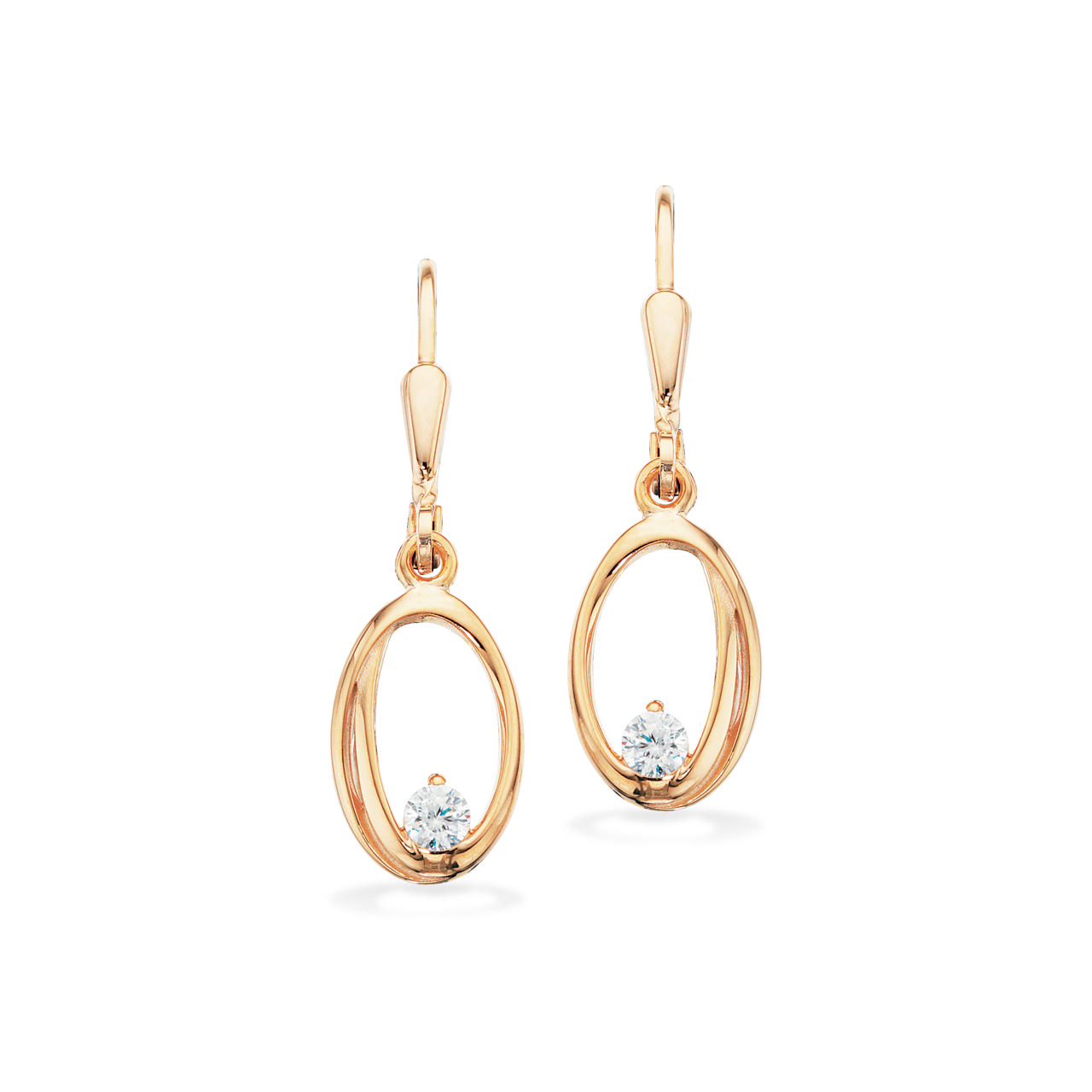 Ørebøjler oval cubic zir. 8 kt.