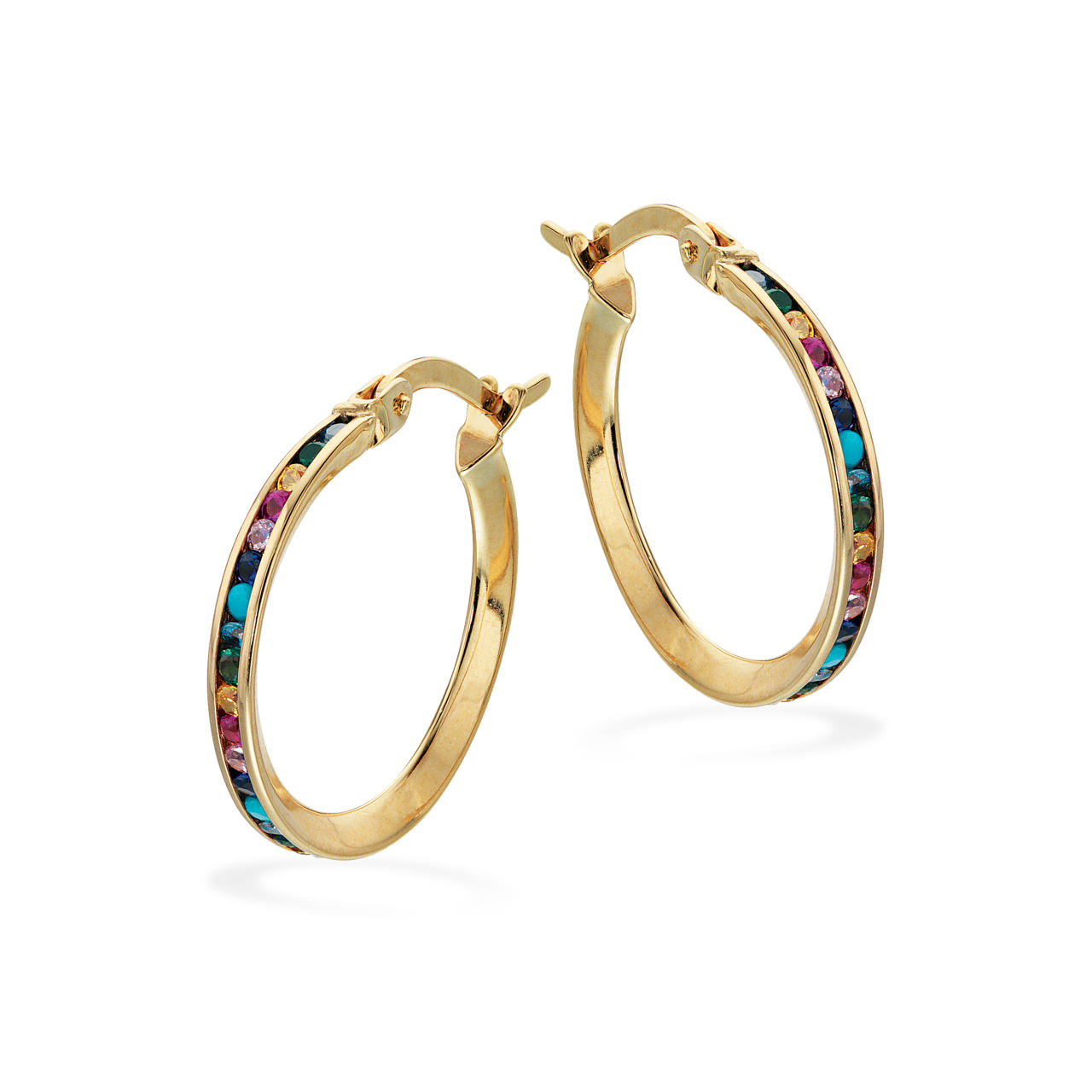 Creoler rainbow cubic zir. 19 mm 8 kt.