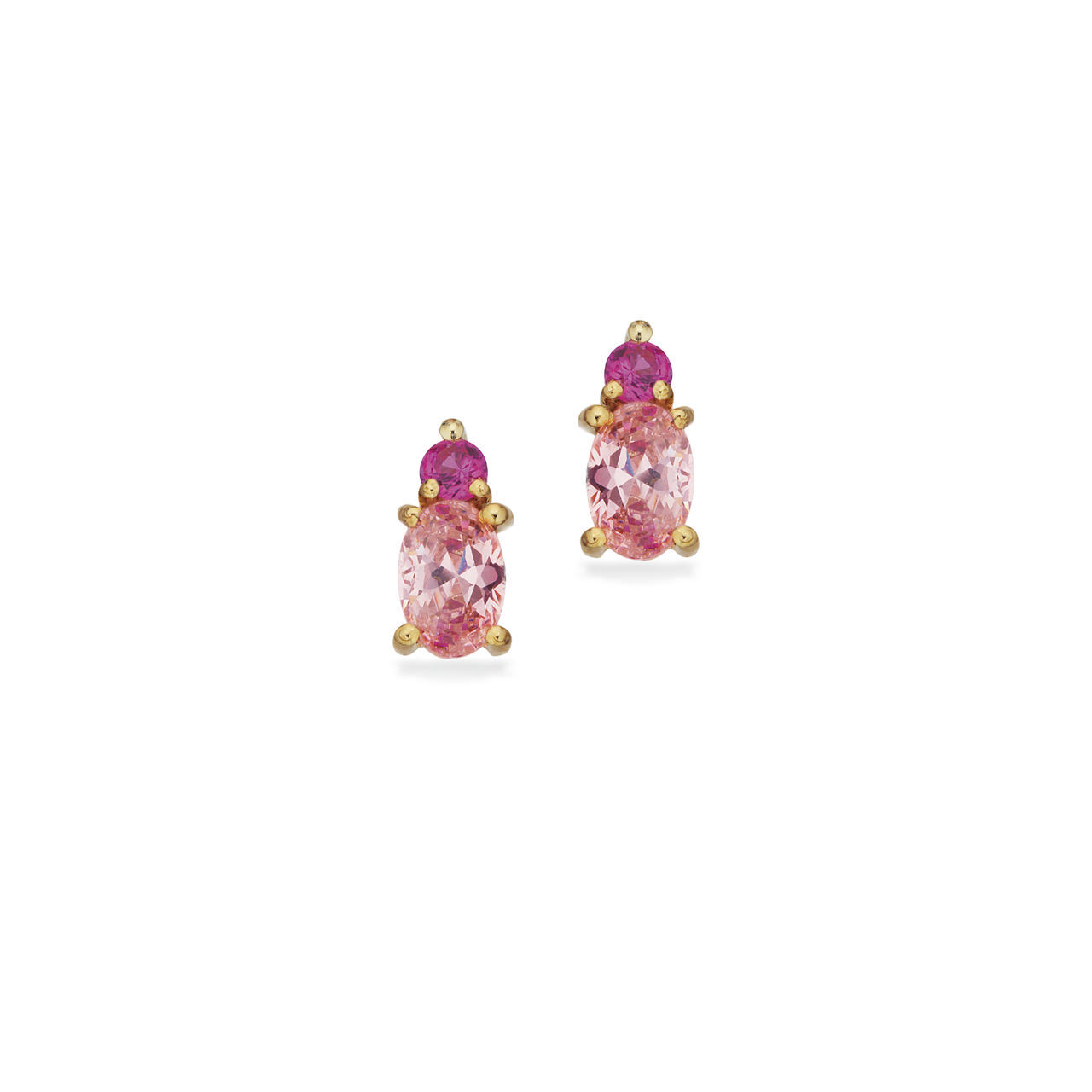 Øreringe rosa/pink cubic zir. 8 kt.
