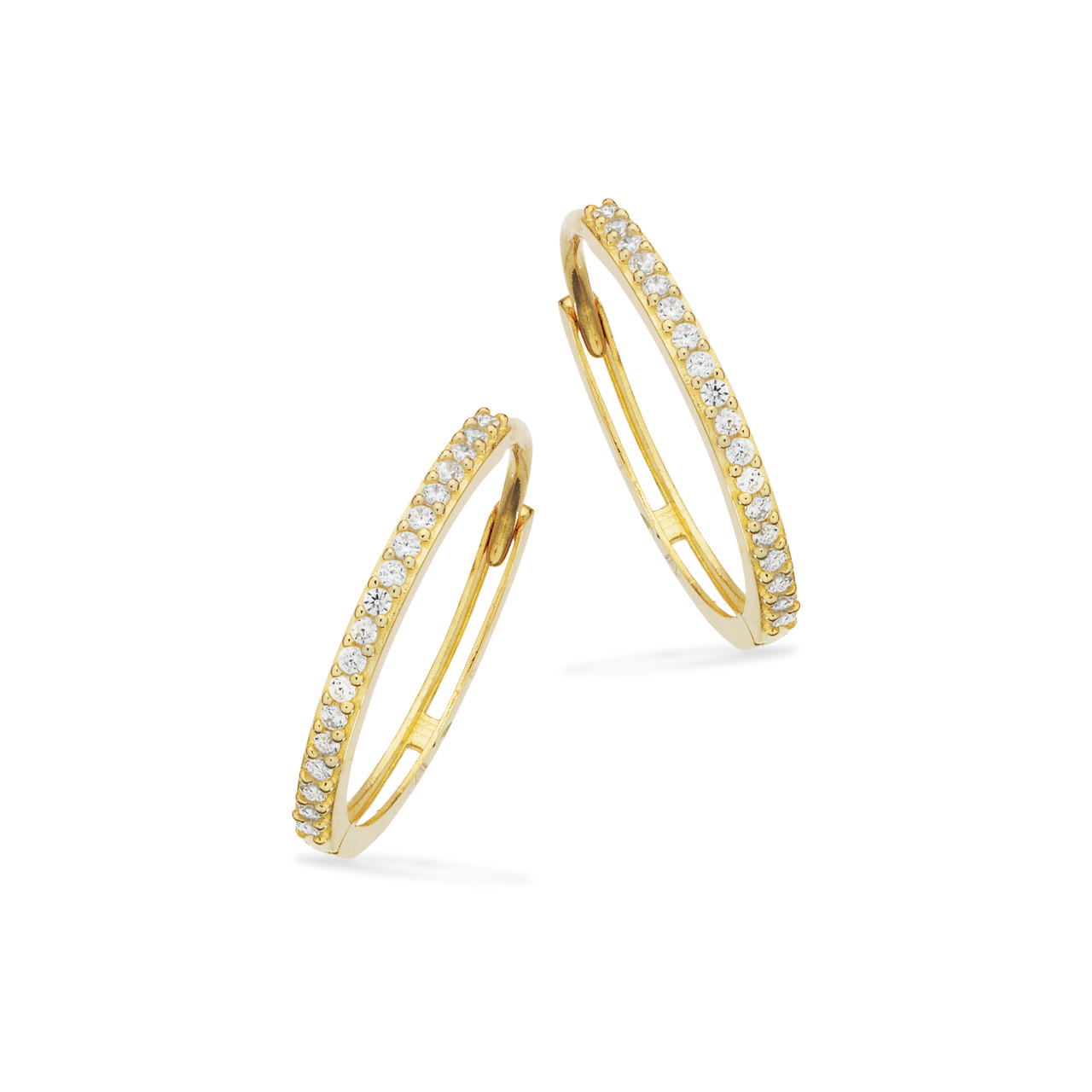 Creoler cubic zir. 15 mm. 8 kt.