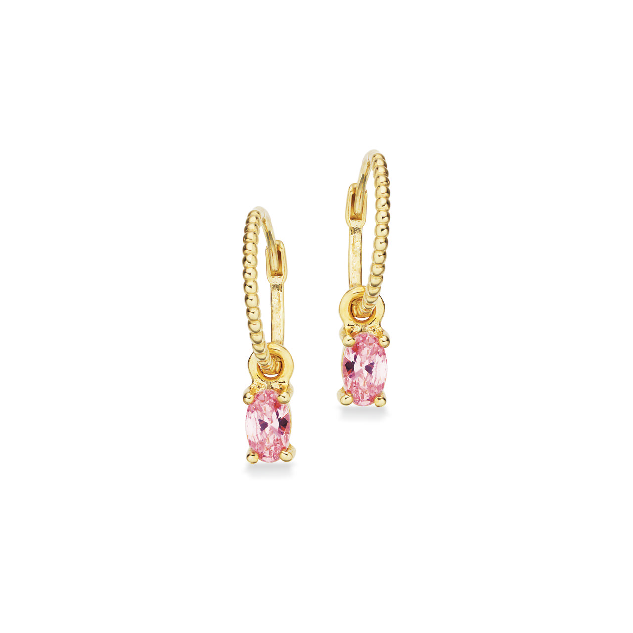 Creoler rosa cubic zir. 8 kt.