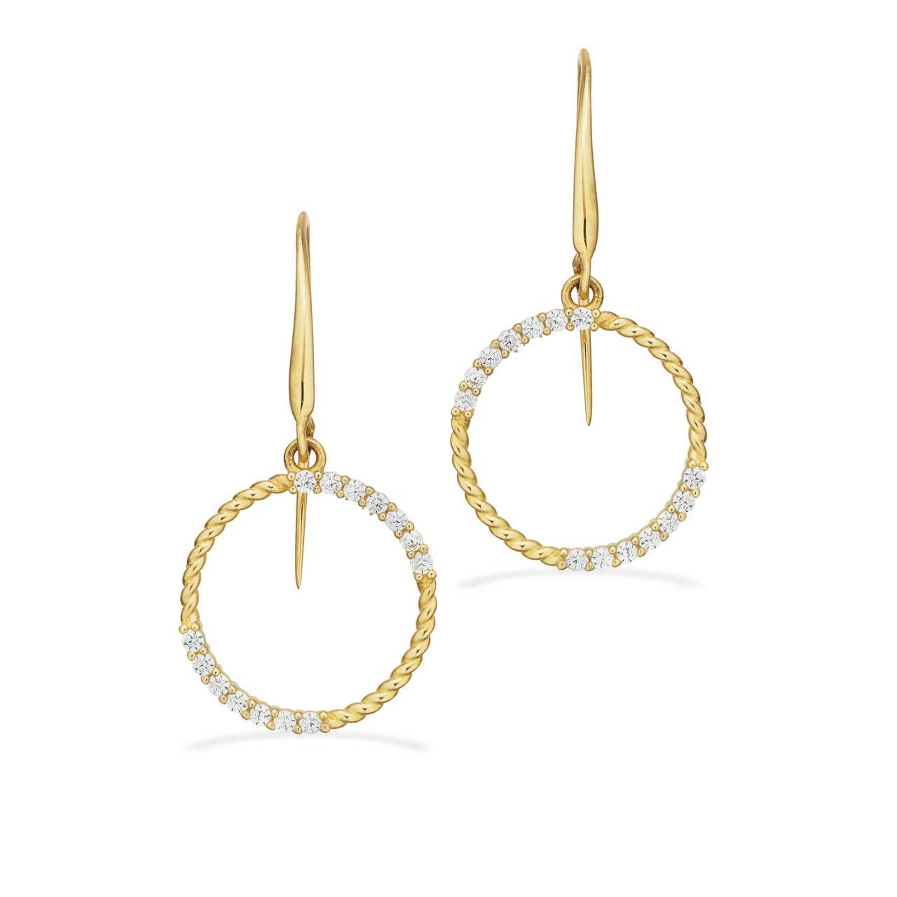 Ørebøjler cirkel cubic zir. 8 kt.