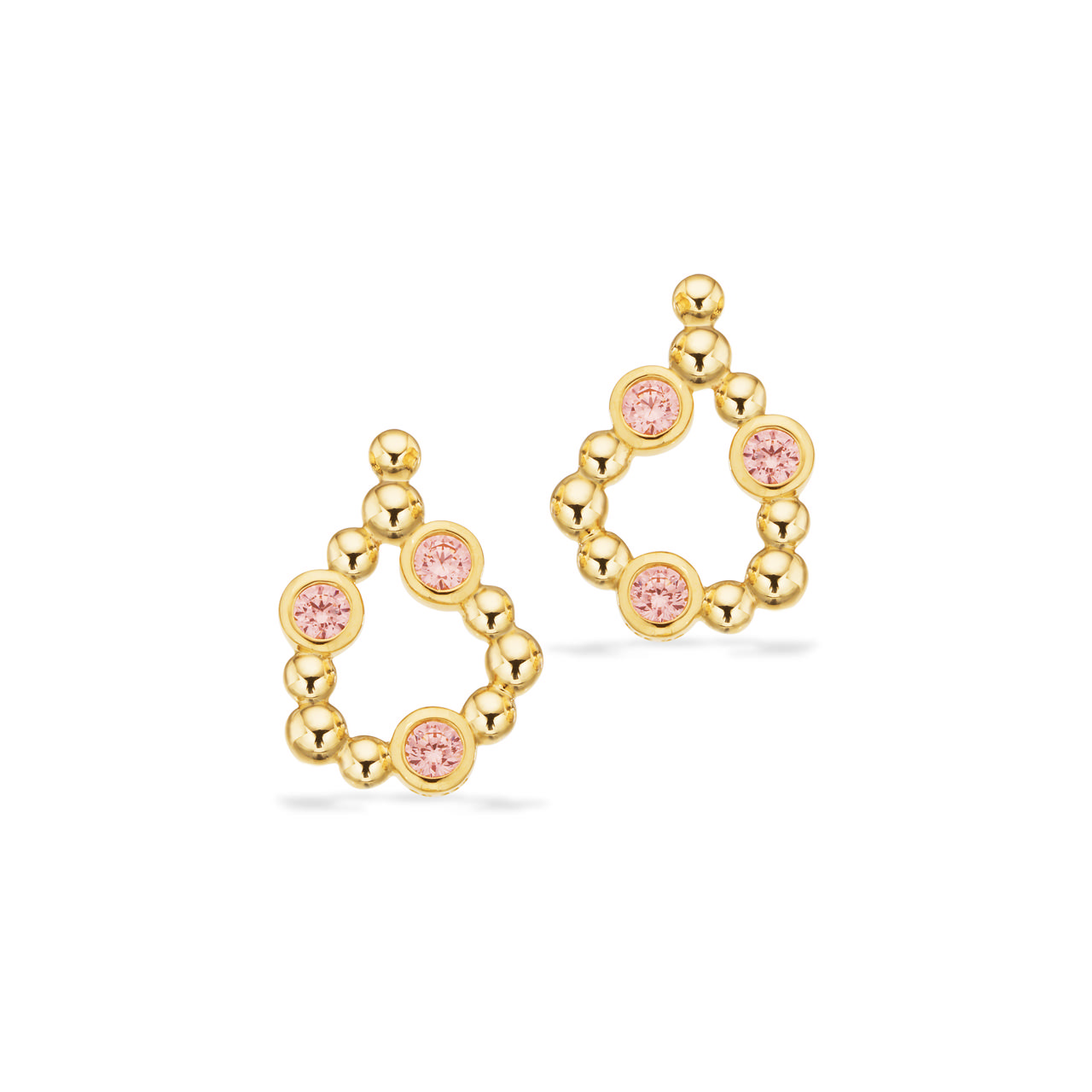 Øreringe pink cubic zir. 8 kt.