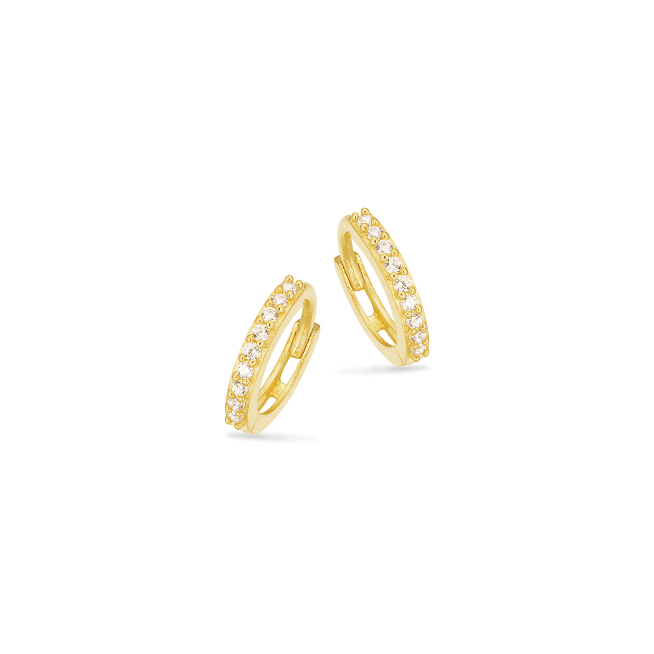 Clip-creoler cubic zir. 8 kt.
