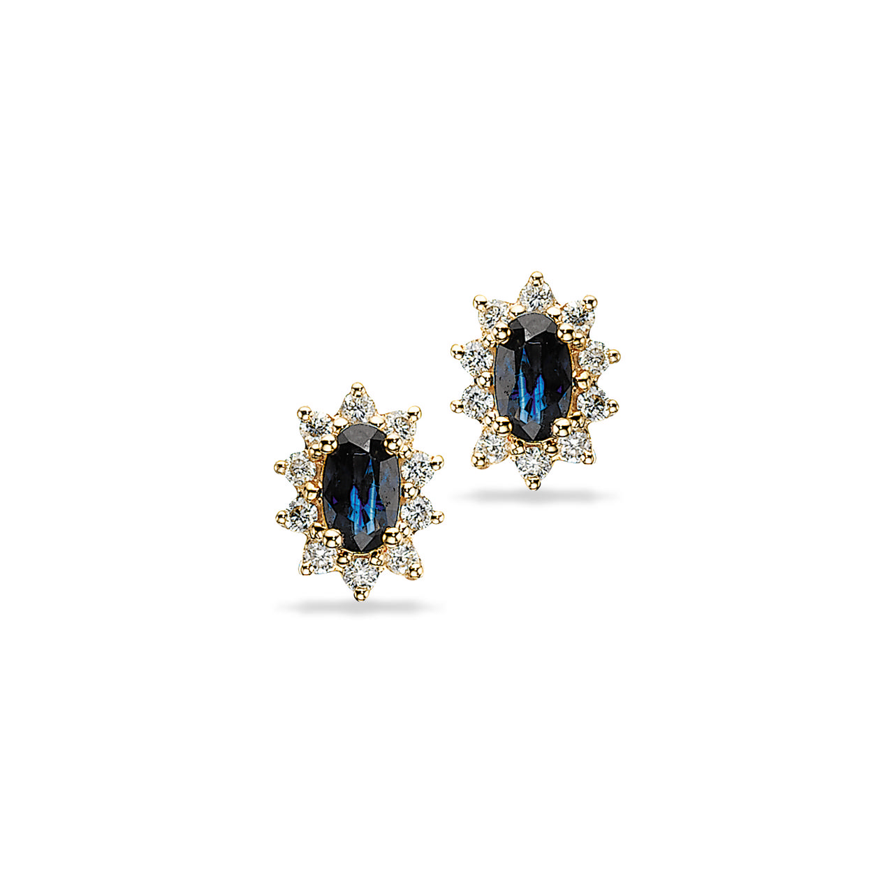 Diana ørepynt roset 0,20 H-W/SI-safir 14 kt.