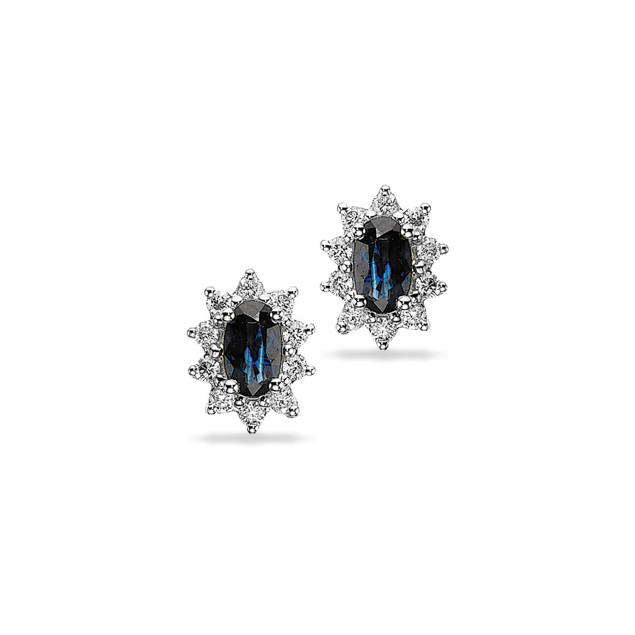 *Diana ørepynt roset 0,20 H-W/SI-safir 14 kt.