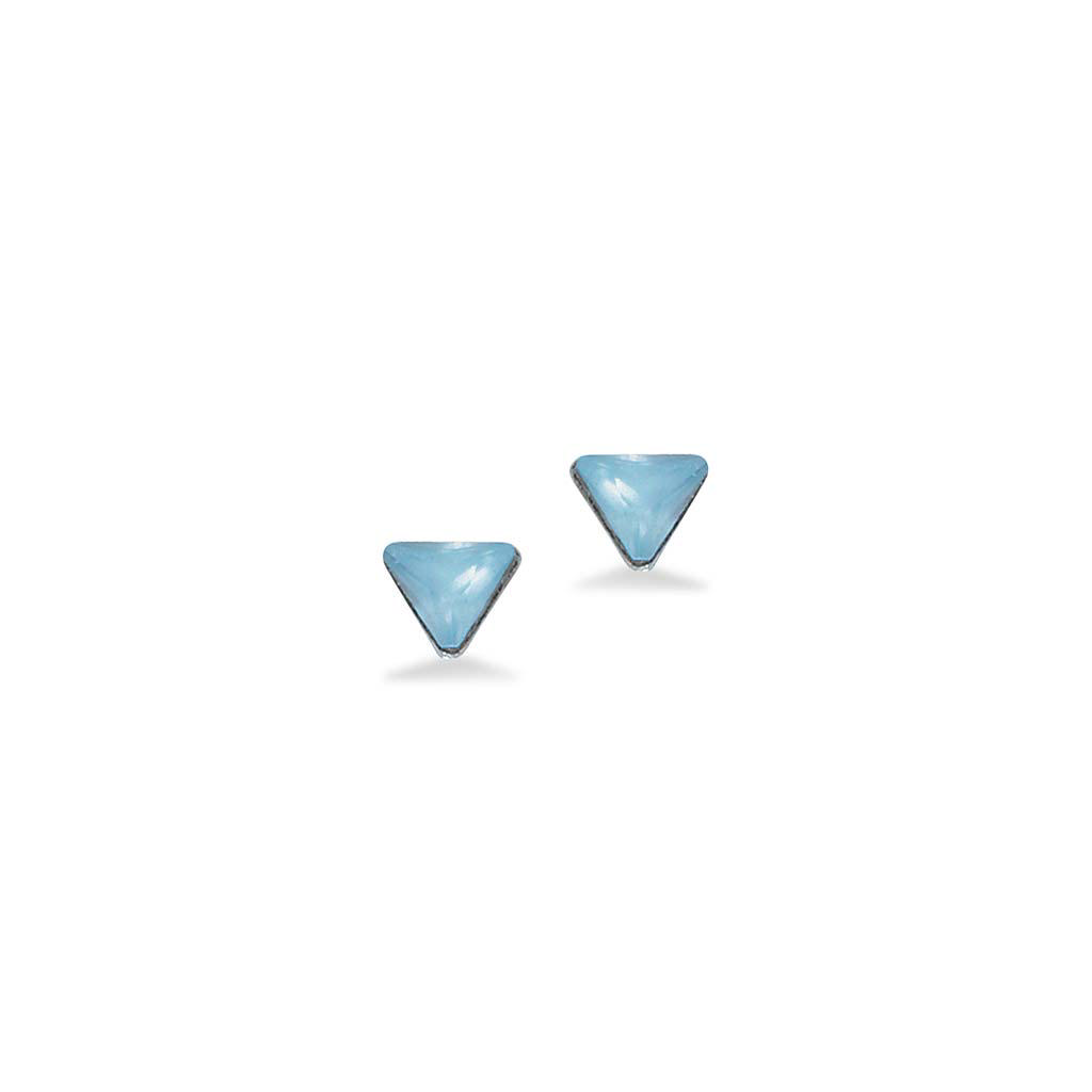 Ørepynt trekant light blue sølv