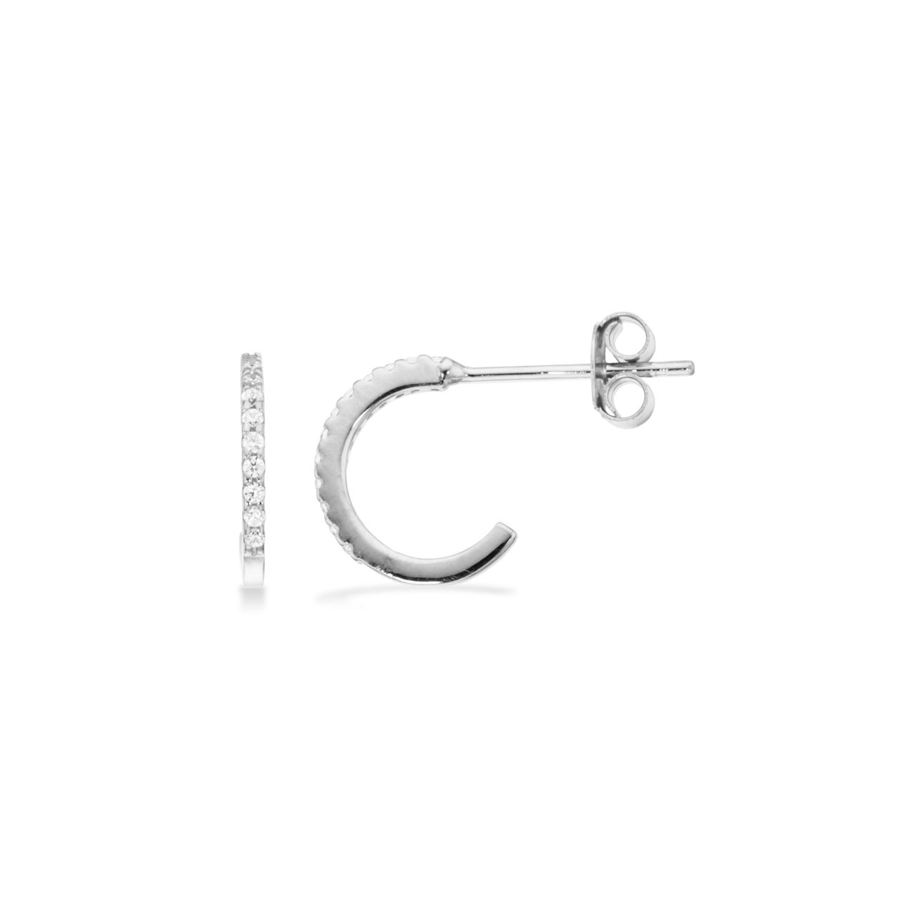 SoHo halvcreoler cubic zir. 10 mm sølv rh.