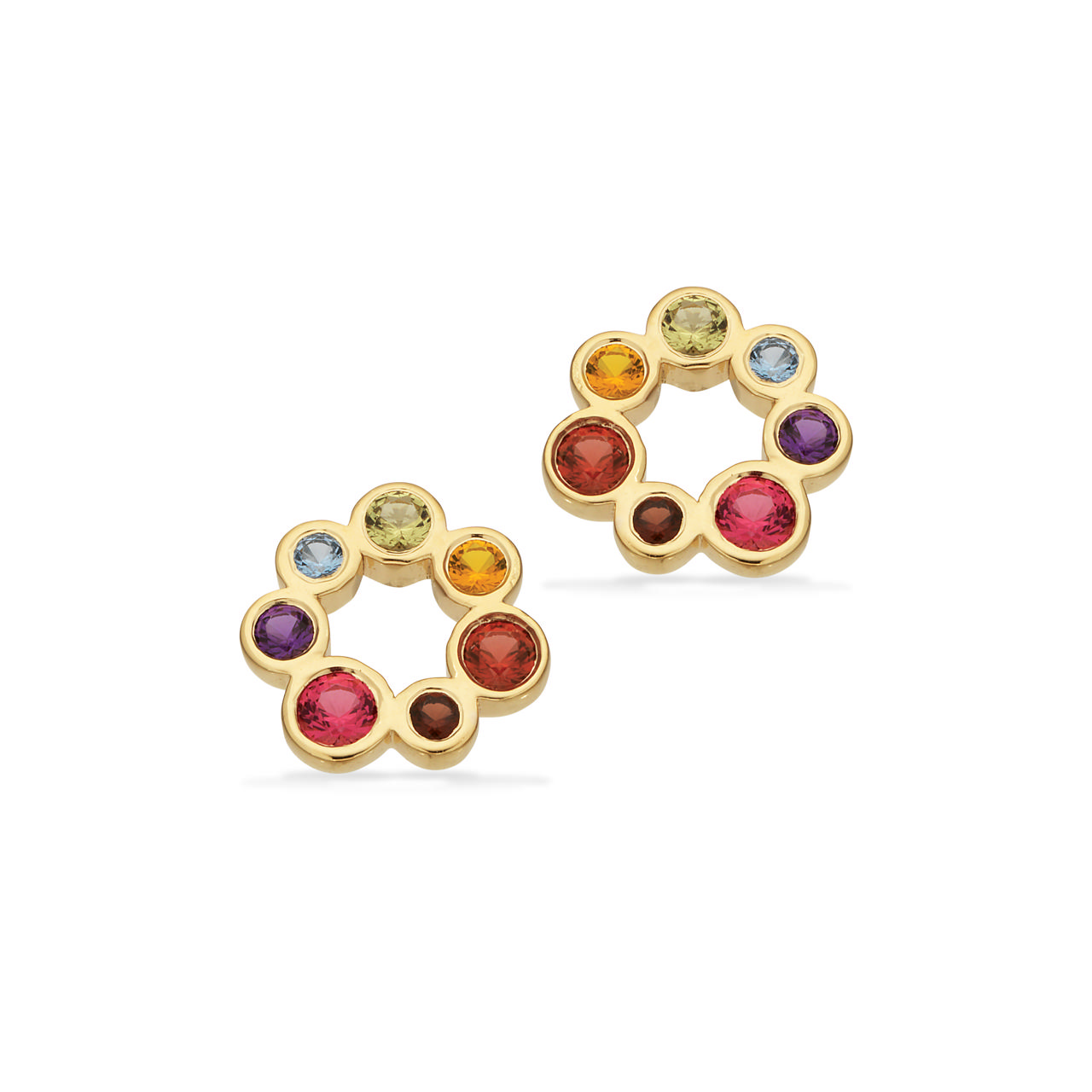 Earsticks rainbow zir. 925 goldplated