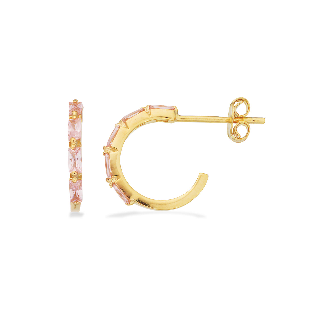 SoHo halvcreol rosa cubic zir. sølv fg.