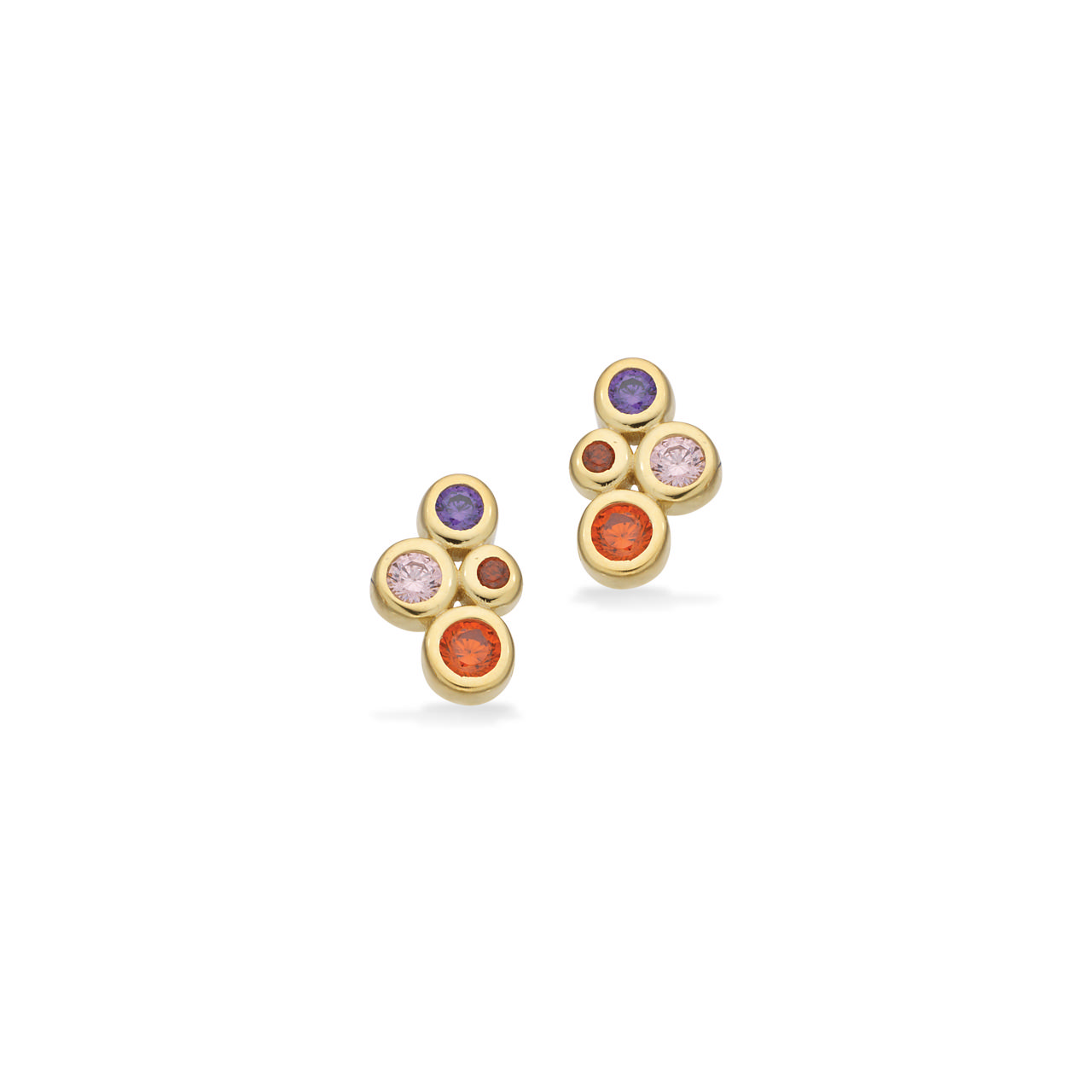 Earsticks mixed zir. 925 goldplated