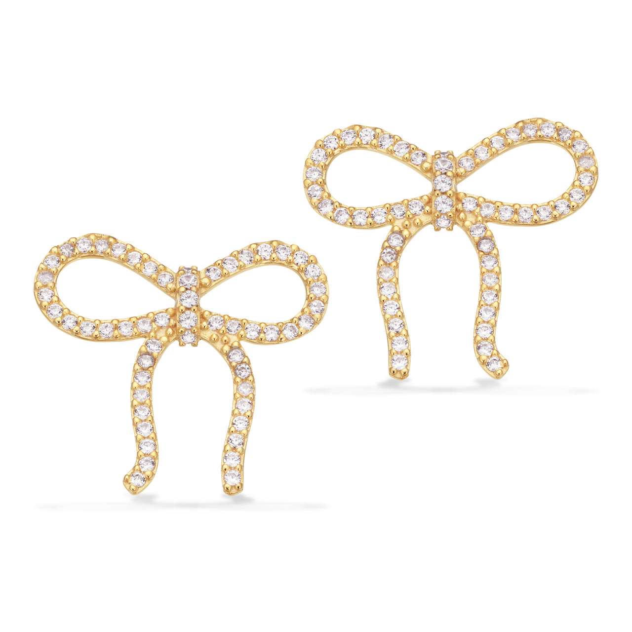 Earsticks bow zir. 925 goldplated
