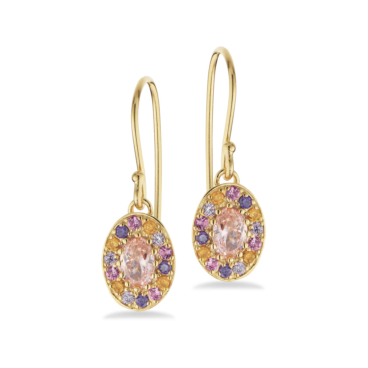 SoHo ørebøjler rosa+lilla cubic zir. sølv fg.