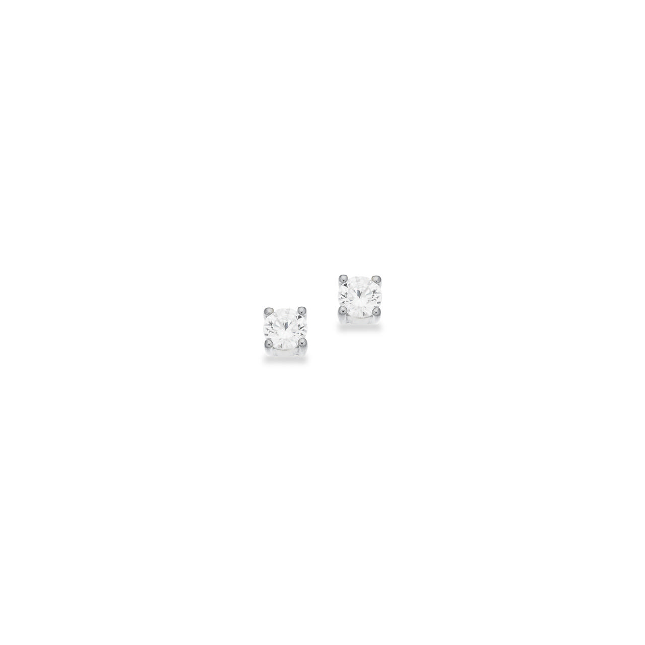 Øreringe 4 grabber 3,0 mm cubic zir. sølv rh.