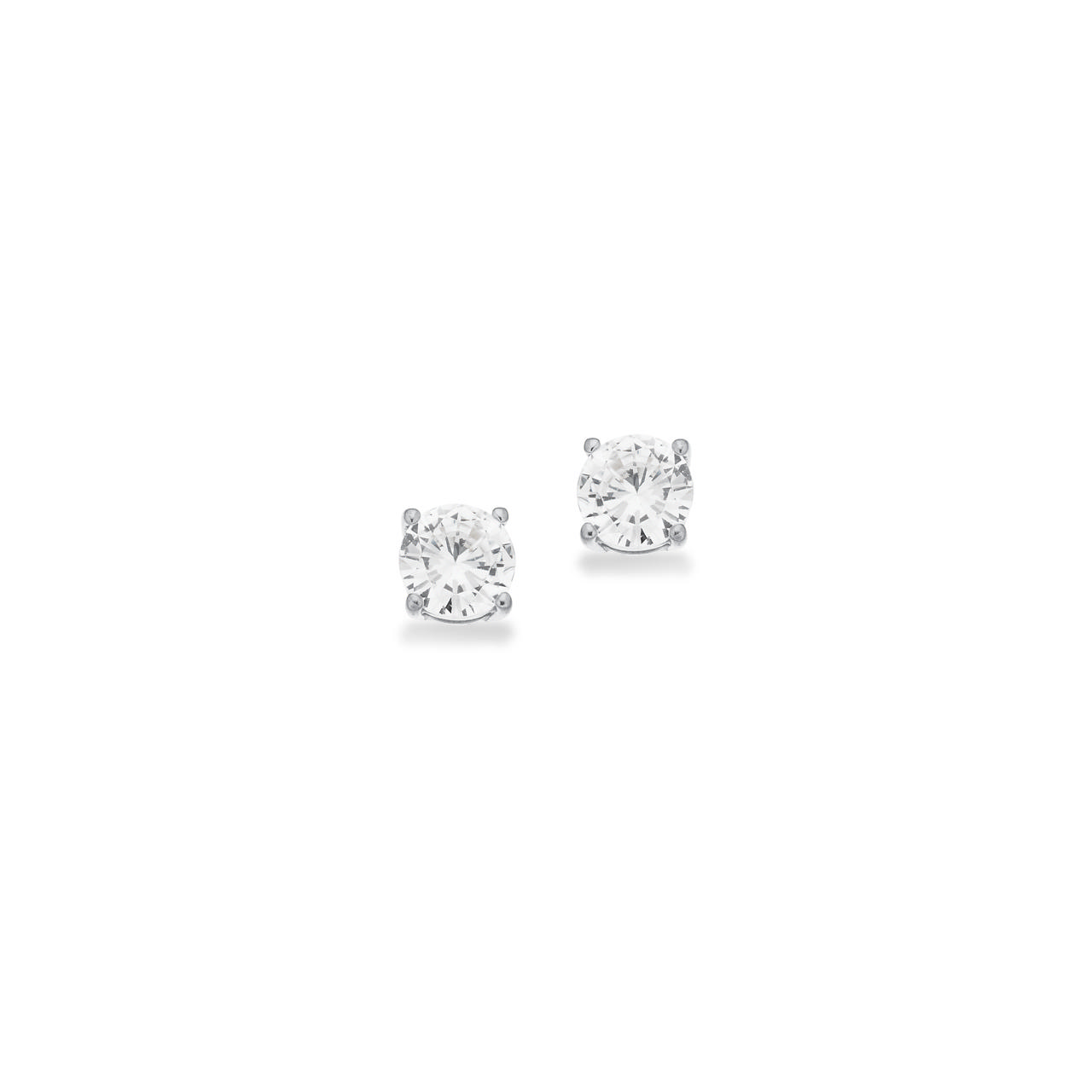Øreringe 4 grabber 4,5 mm cubic zir. sølv rh.
