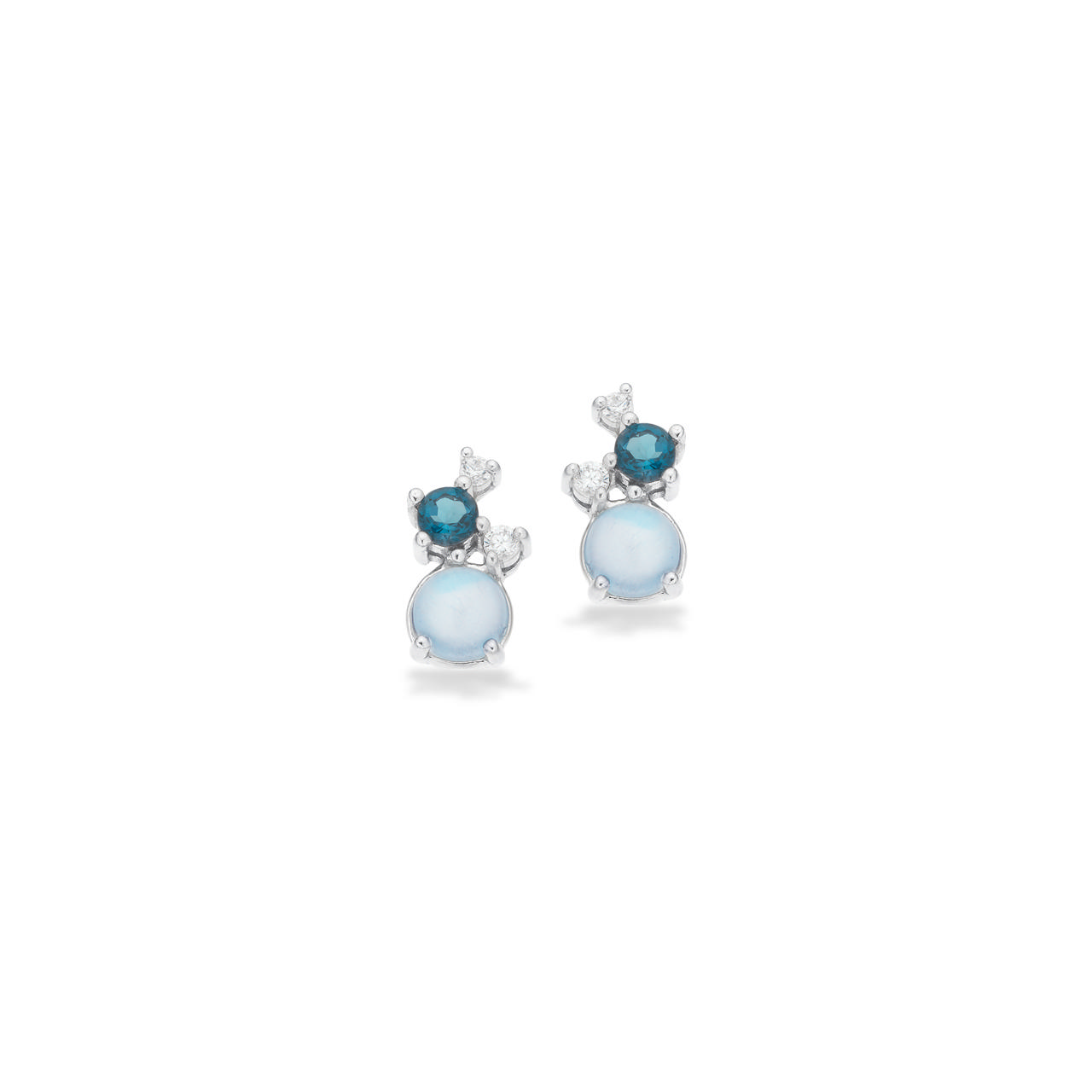 Øreringe sky blue topas +cubic zir. sølv rh.