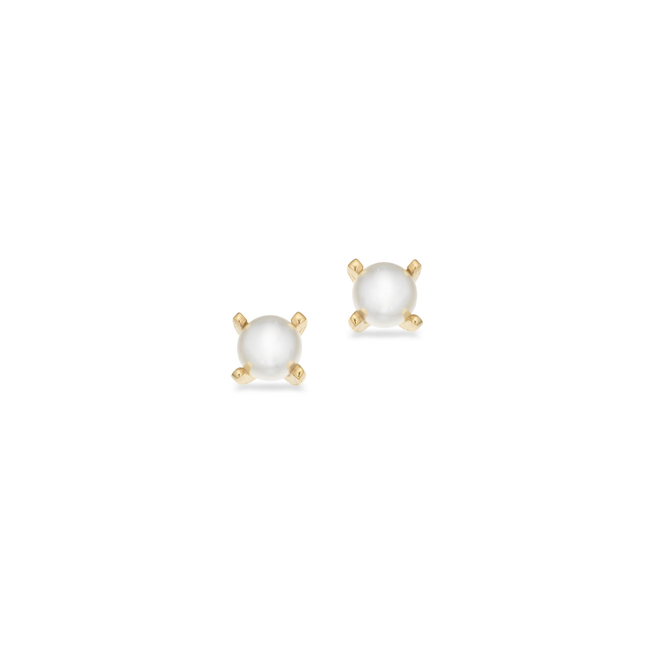 *Øreringe 4 mm. perler m. grabber sølv fg.