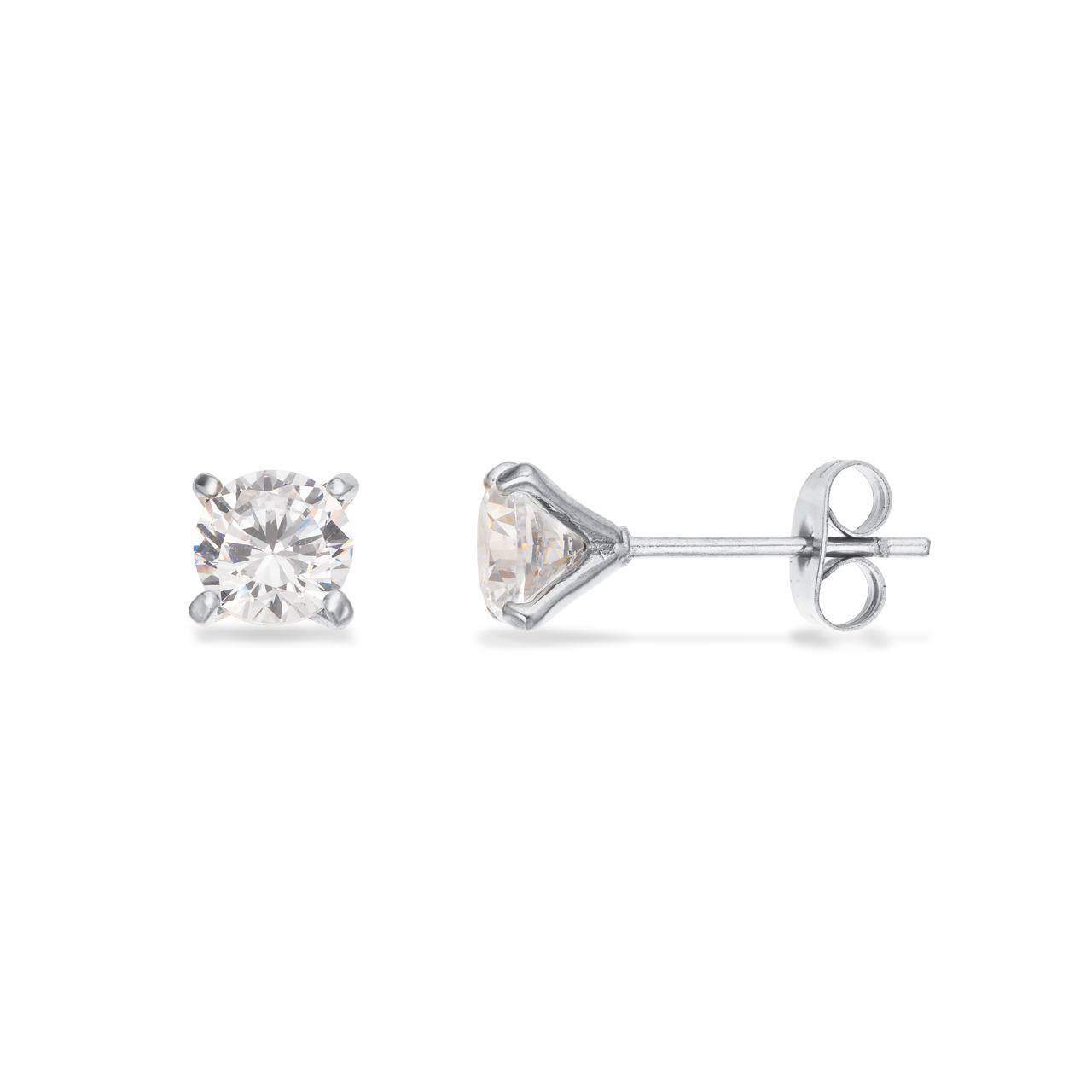 *Øreringe  6 x 6 mm. syn.zir. stål