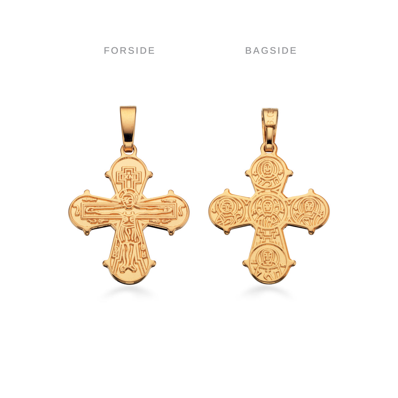 Pendant cross 17x16 mm 585 yell.