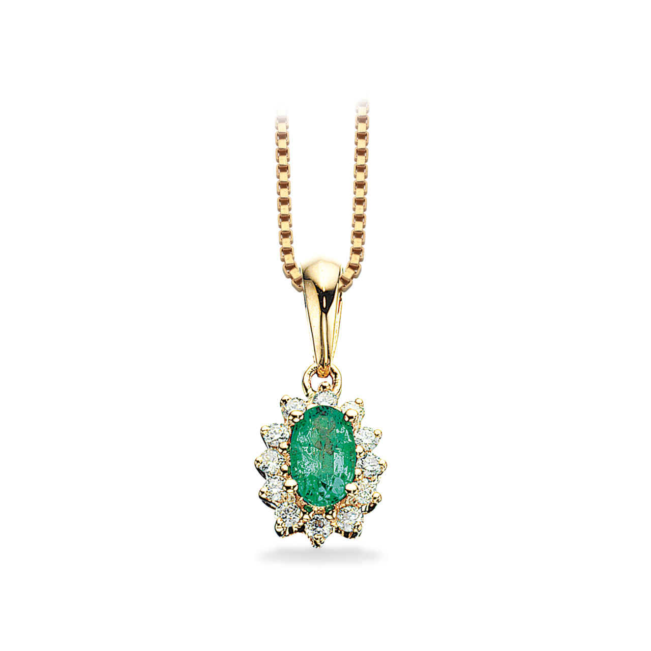 Pendant 0,10 H-W/SI emerald 585 yellow