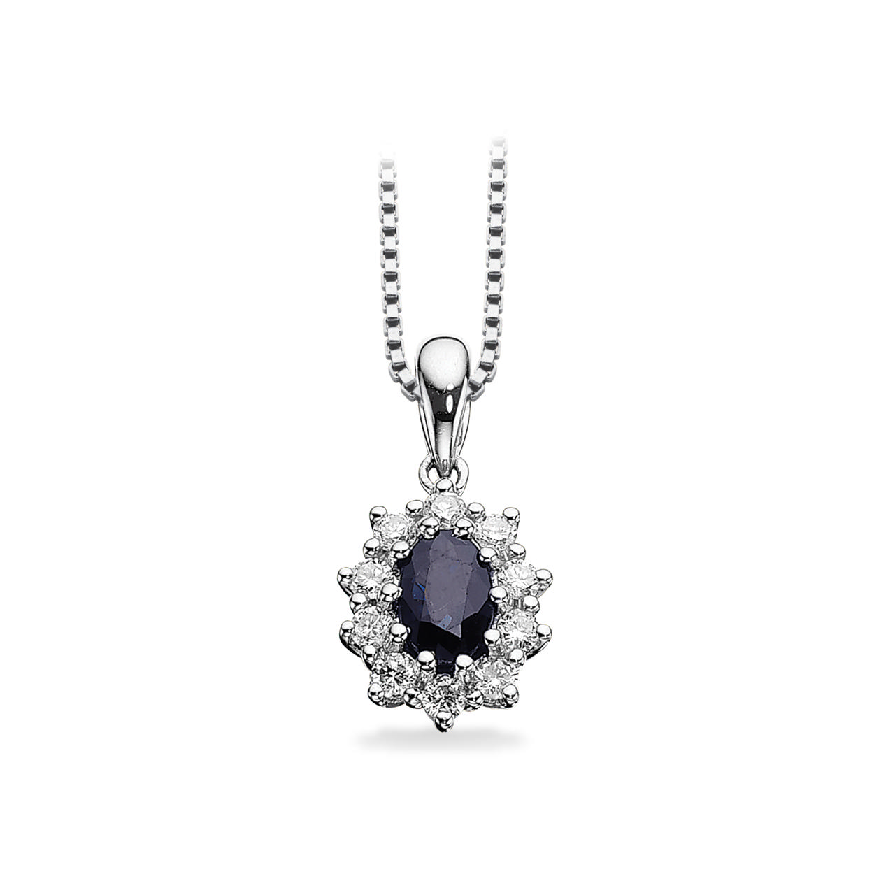 Pendant 0,23 H-W/SI sapphire 585 white