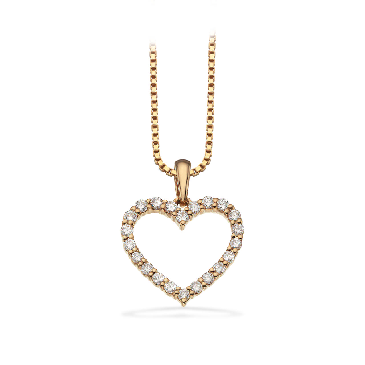 Pendant heart 0,24 H-W/SI 585 yell.
