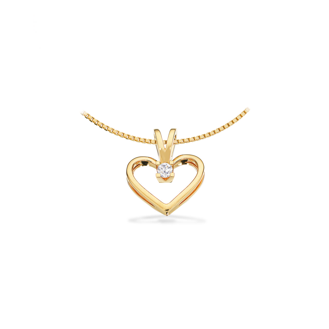 PENDANT HEART 585 0,05 W/SI YELLOW