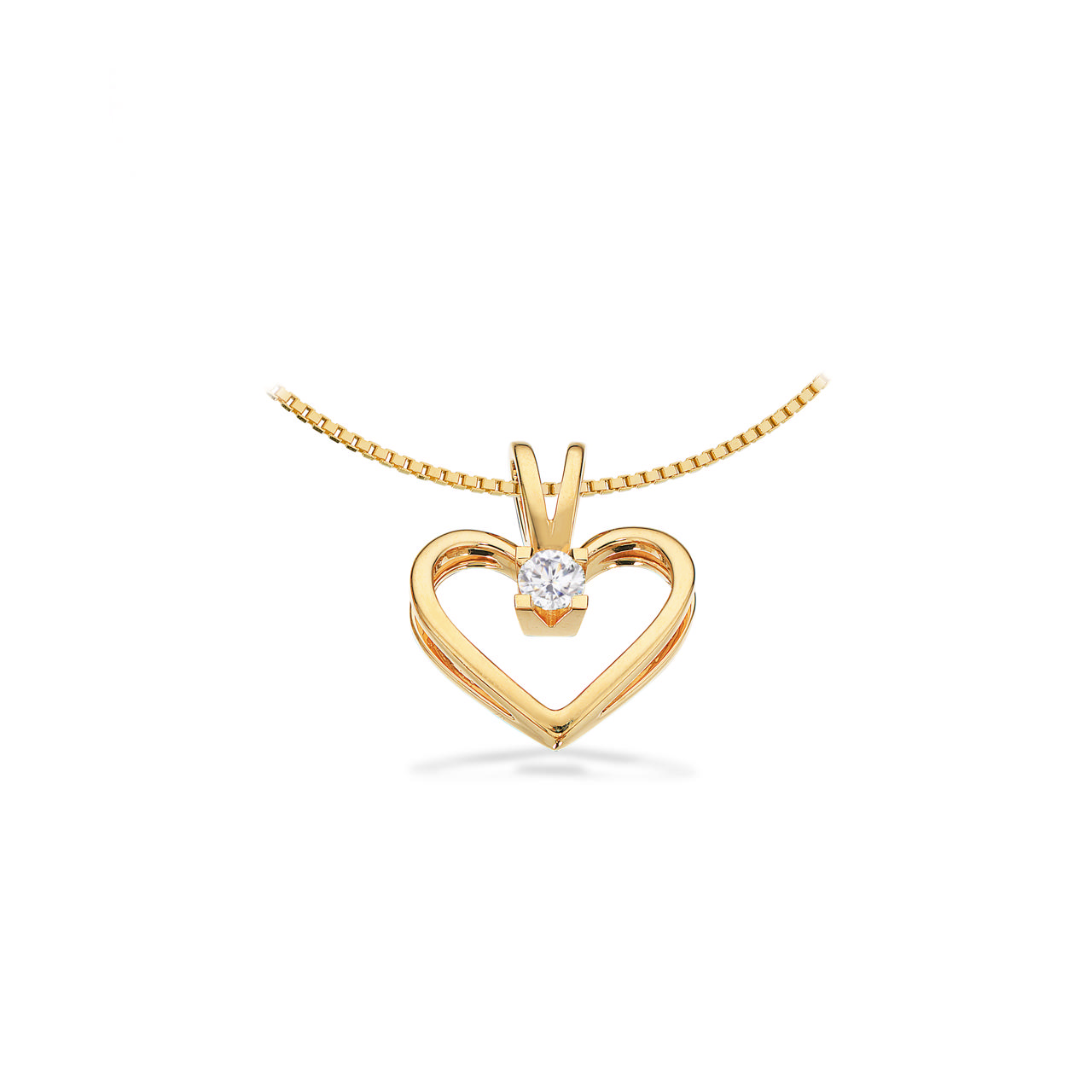 PENDANT HEART 585 0,10 W/SI YELLOW