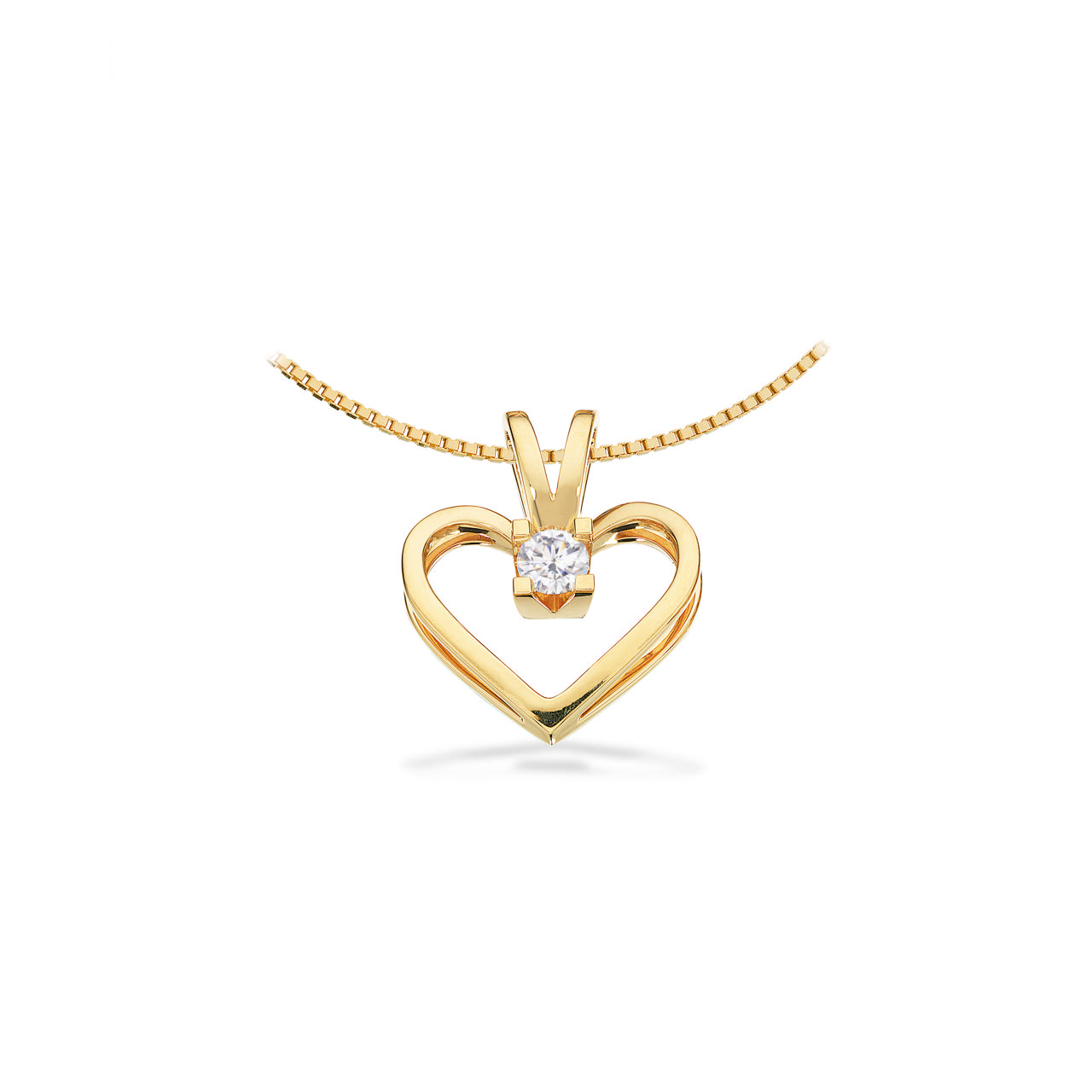PENDANT HEART 585 0,15 W/SI YELLOW
