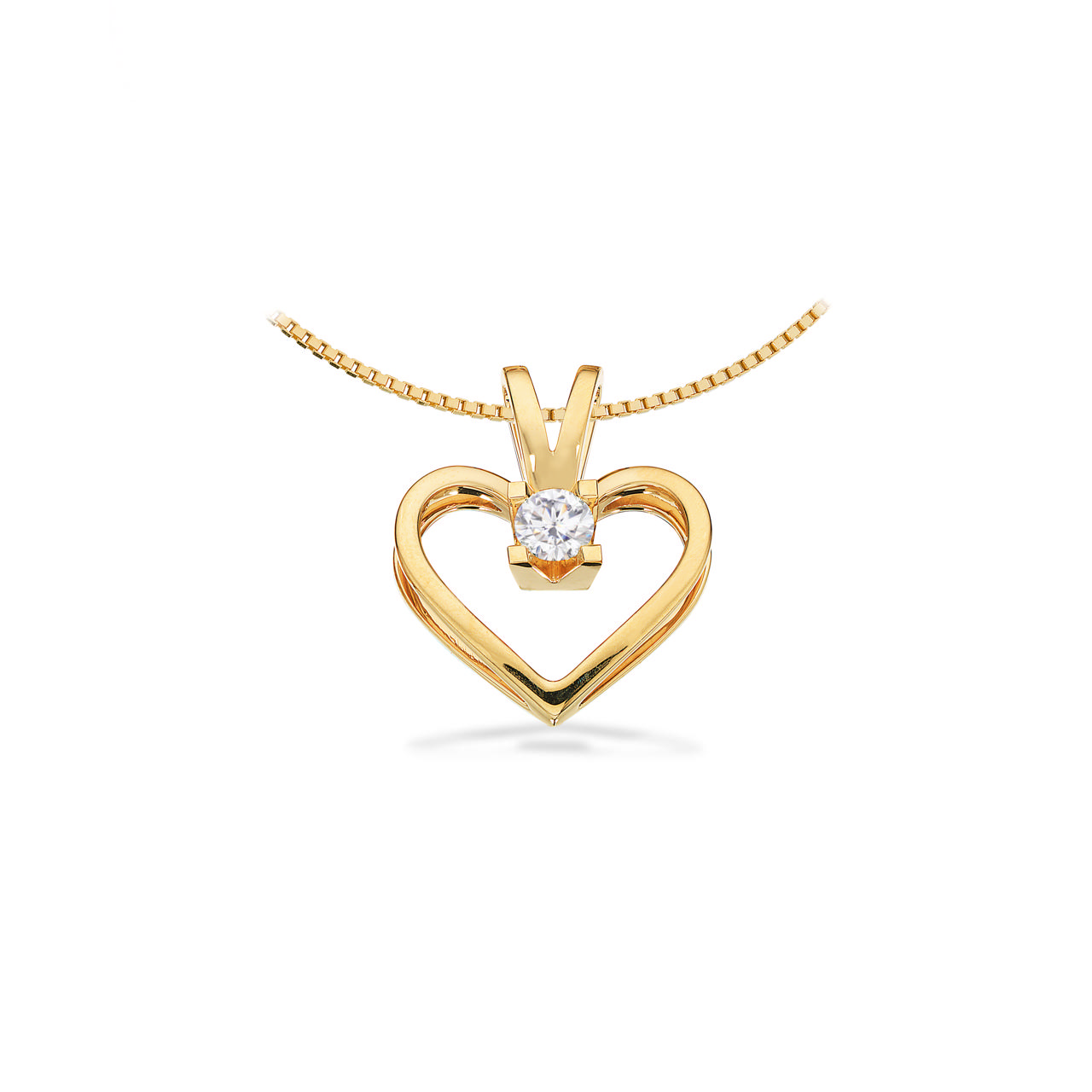 PENDANT HEART 585 0,20 W/SI YELLOW