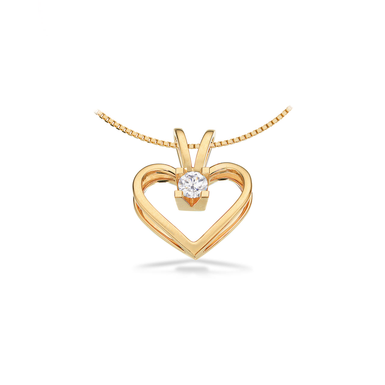 PENDANT HEART 585 0,25 W/SI YELLOW