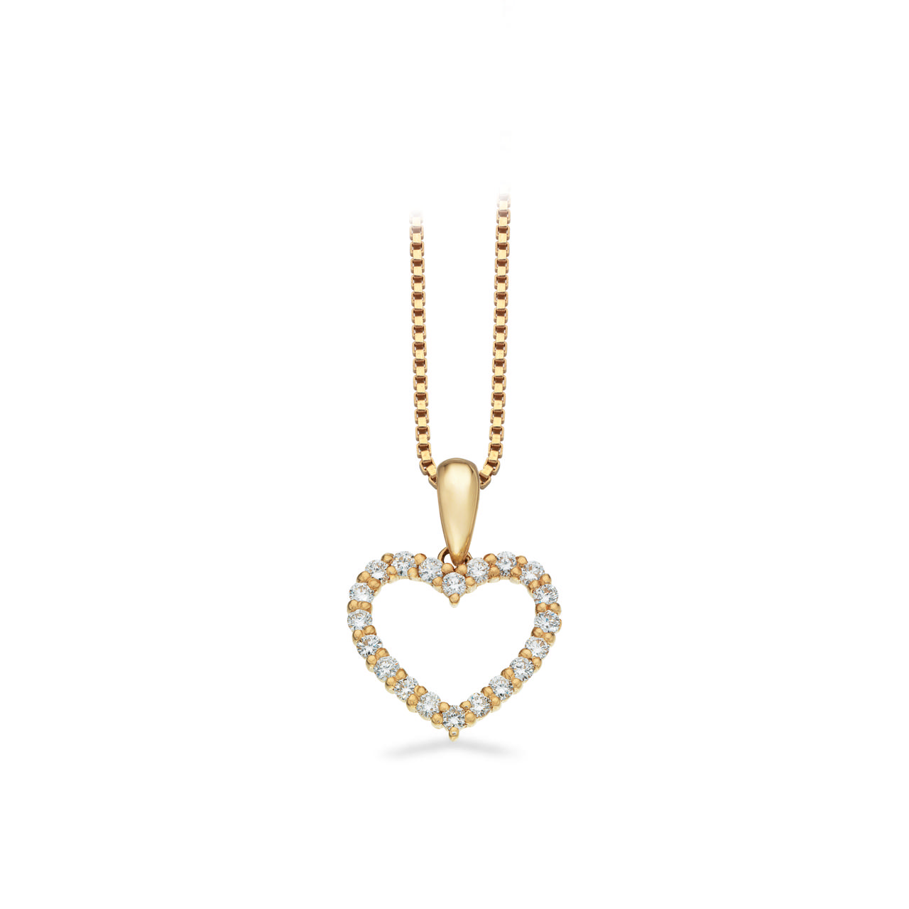 Pendant heart 0,25 H-W/SI 585 yell.