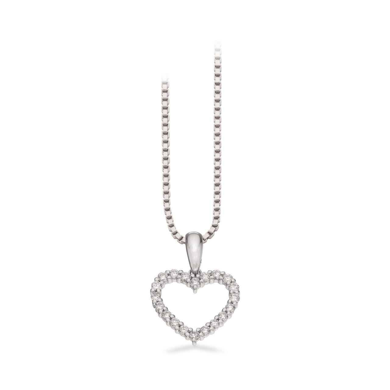 Pendant heart 0,25 H-W/SI 585 white