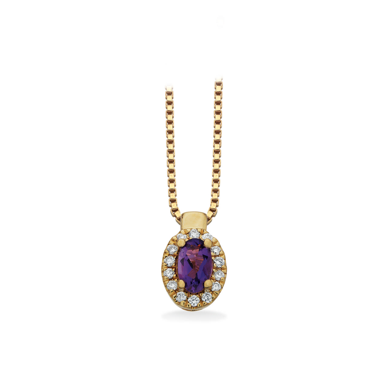 Pendant 0,07 H-W/SI amethyst 585 yell.