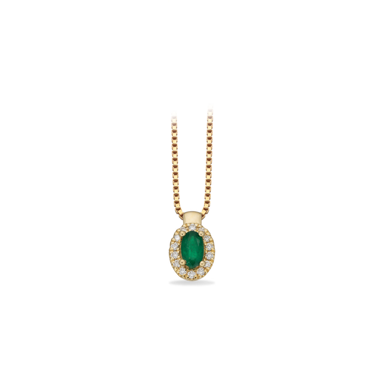 Pendant 0,07 H-W/SI emerald 585 yell.