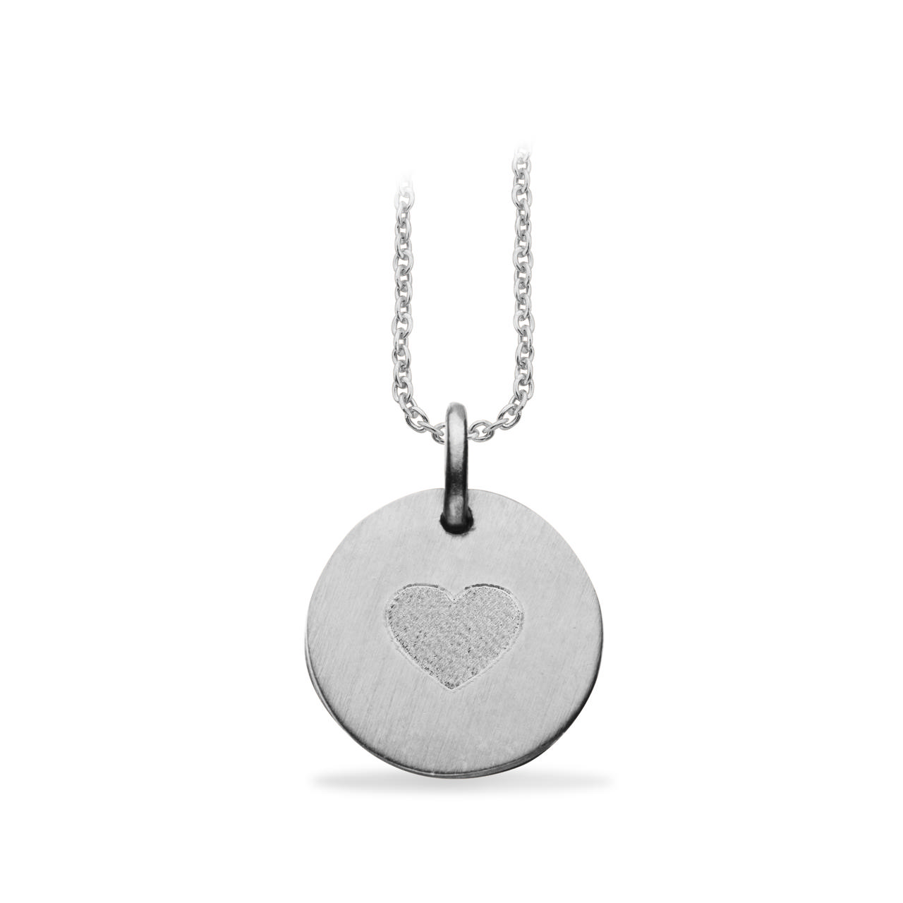 #TagMe rund 13 mm hjerte sølv m/kæde