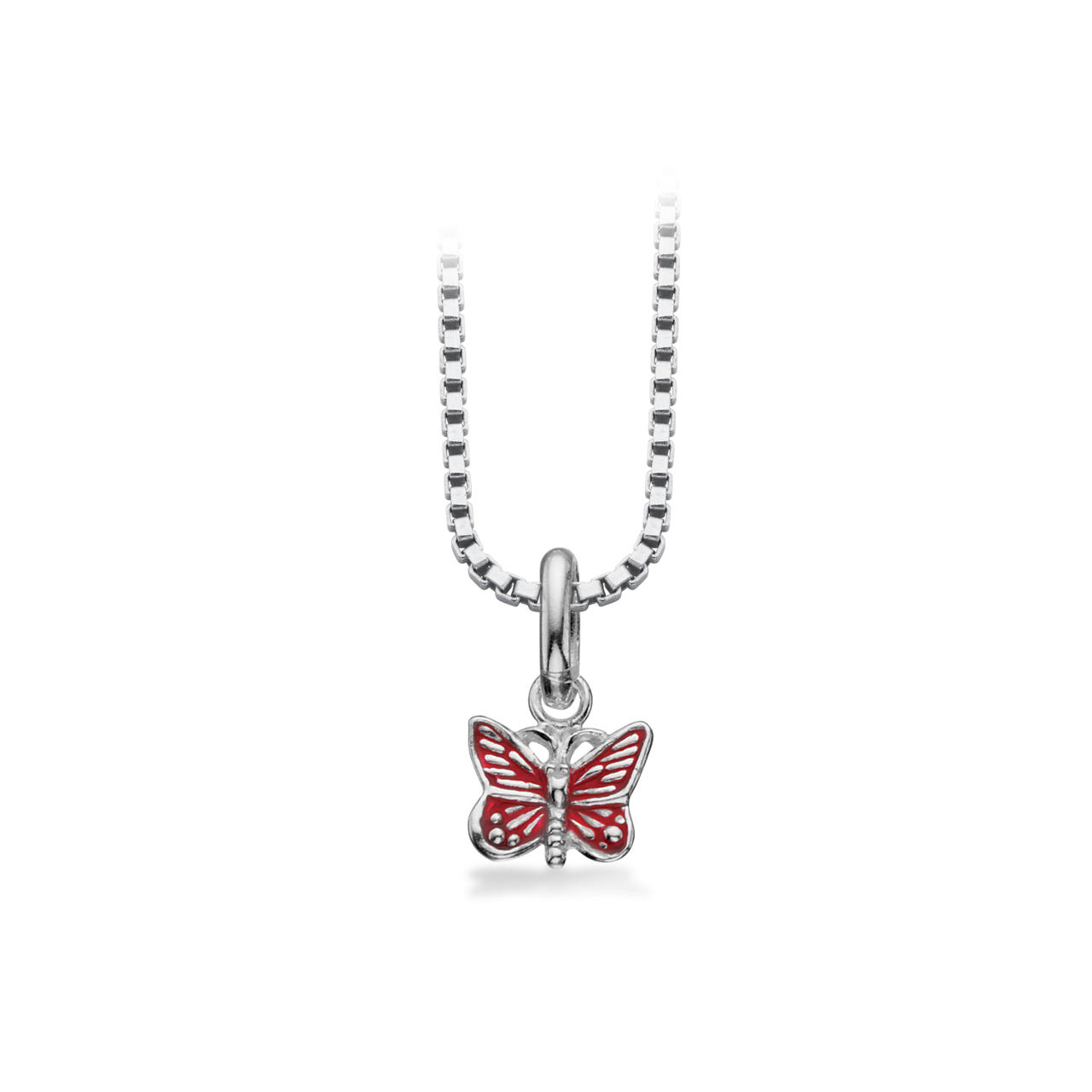 Pendant red butterfly 925