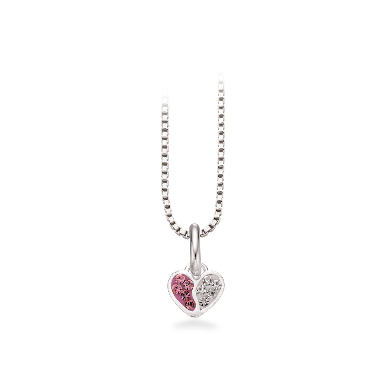Pendant heart white/pink 925