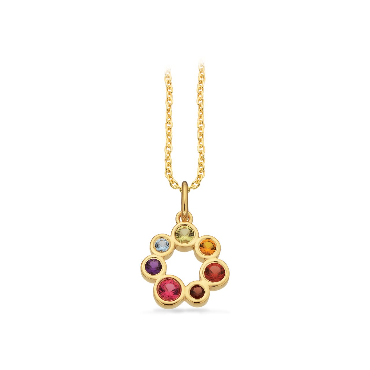 Pendant rainbow zir. 925 goldplated