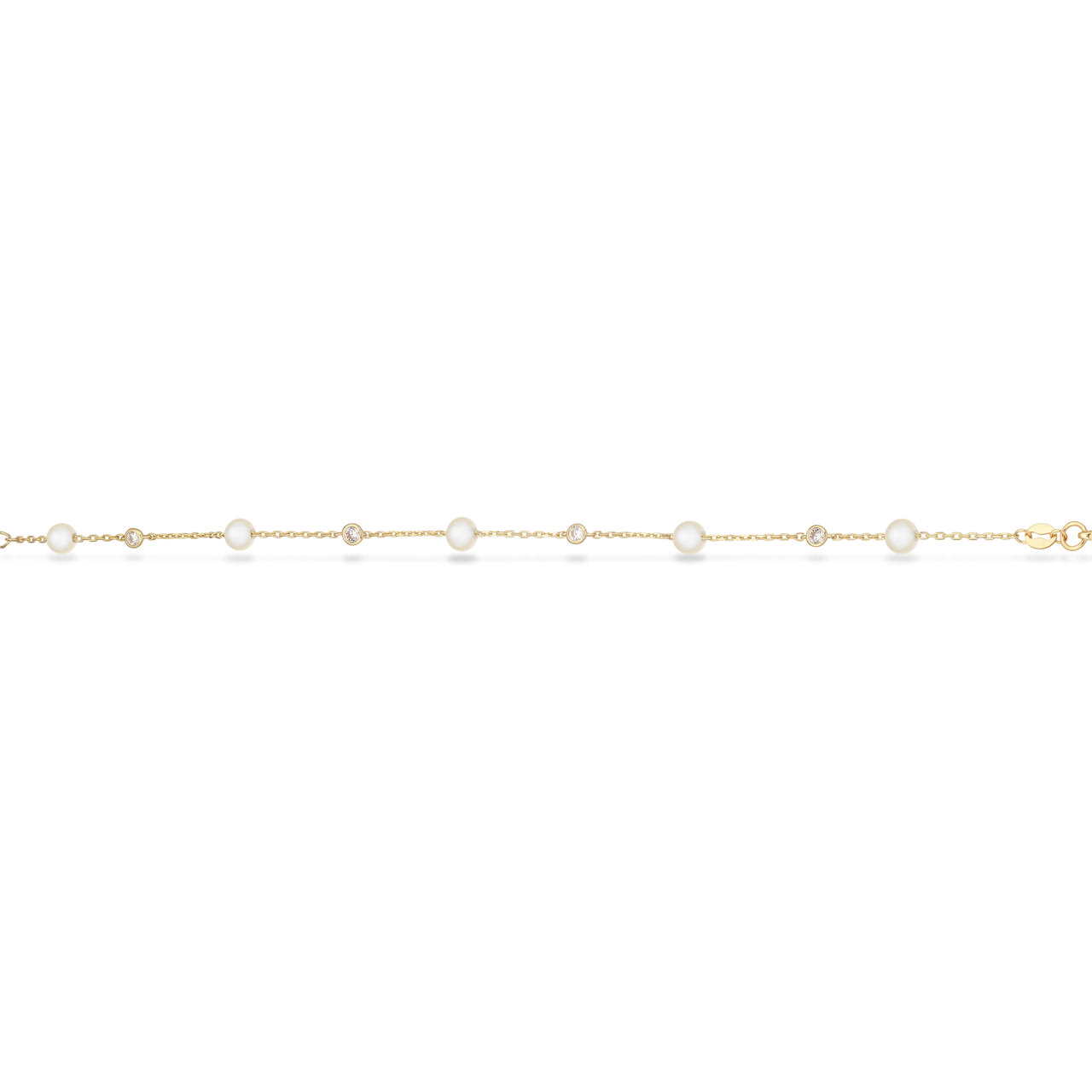 *Halskæde fkp./cubic zir.  42+3cm 8 kt.
