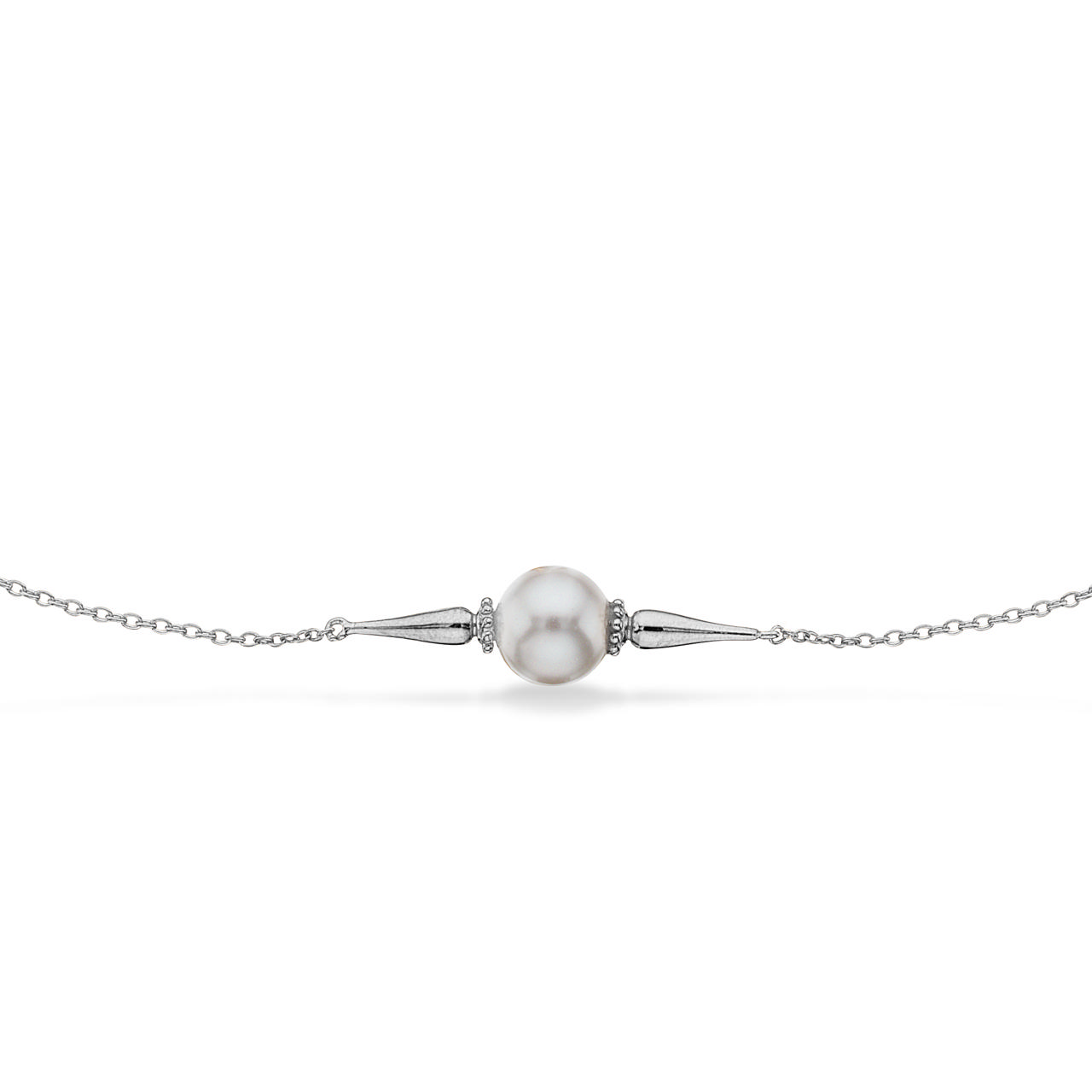 Collier Swarowski perle sølv