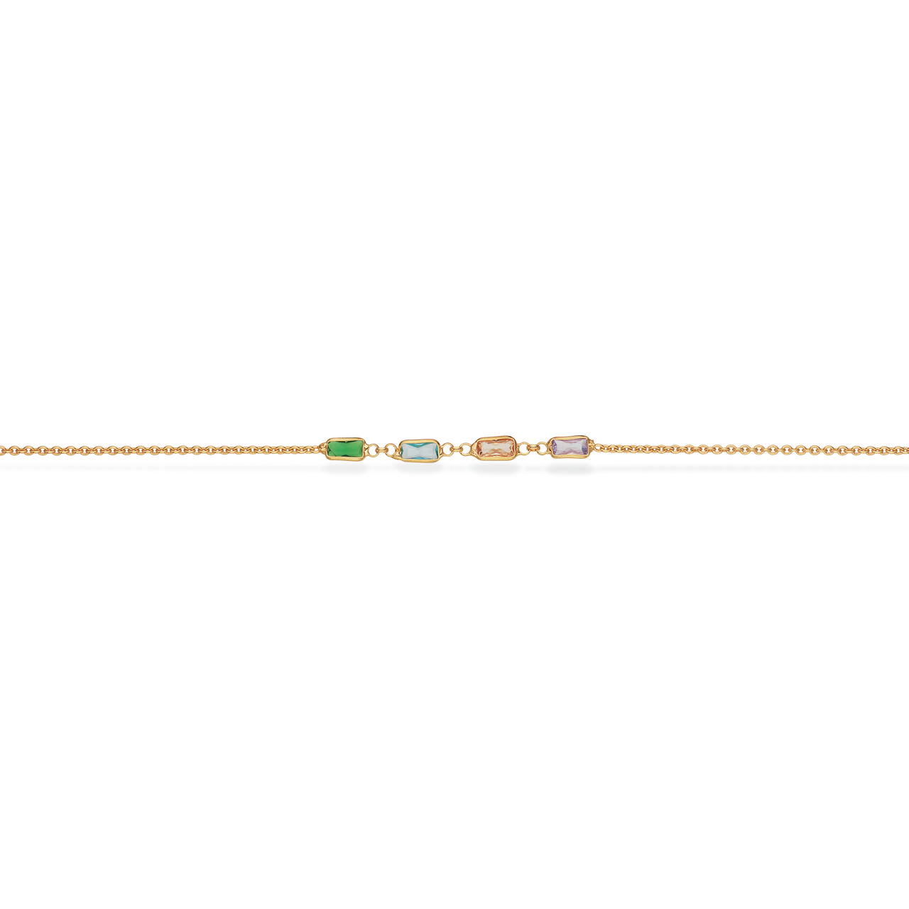 SoHo armbånd rainbow cubic zir sølv fg 17+2cm