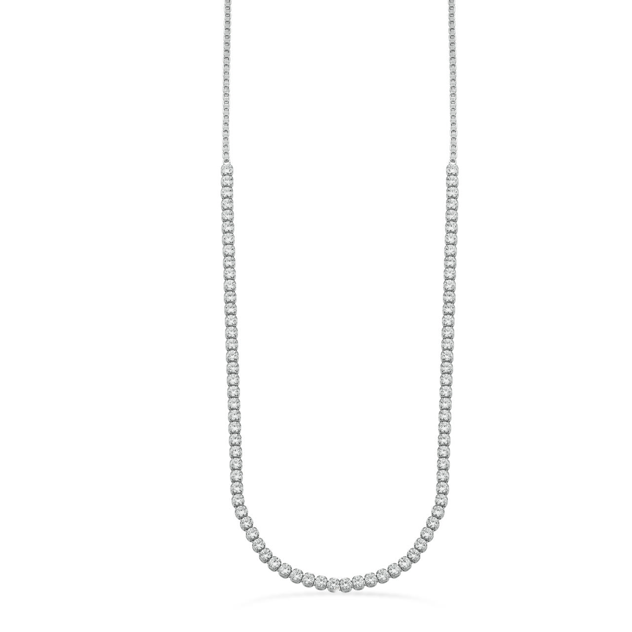 SoHo halskæde cubic zir. sølv rh. 42+3cm