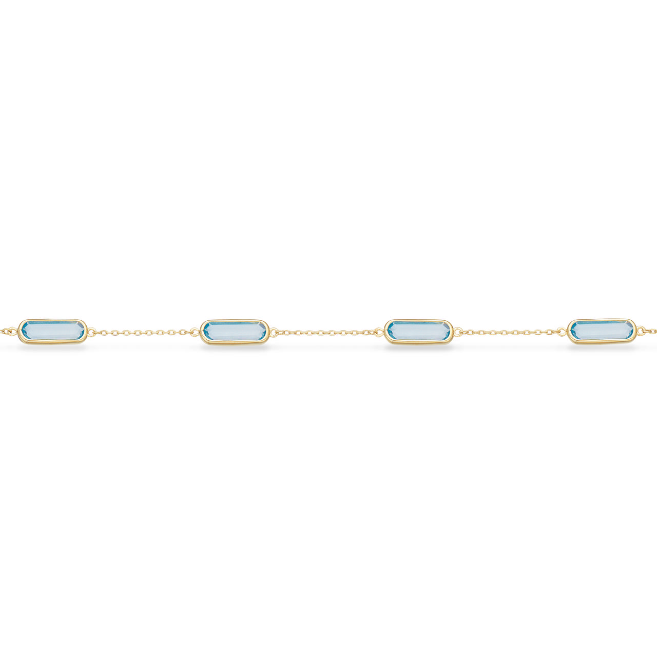 SoHo armbånd skyblue cubic zir. sølv fg. 17+2 cm